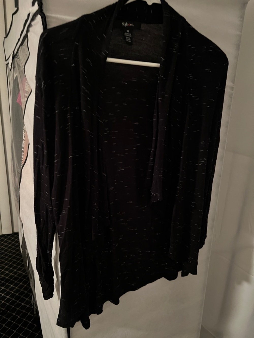 Style & Co. Black Open-Front Cardigan Sweater
